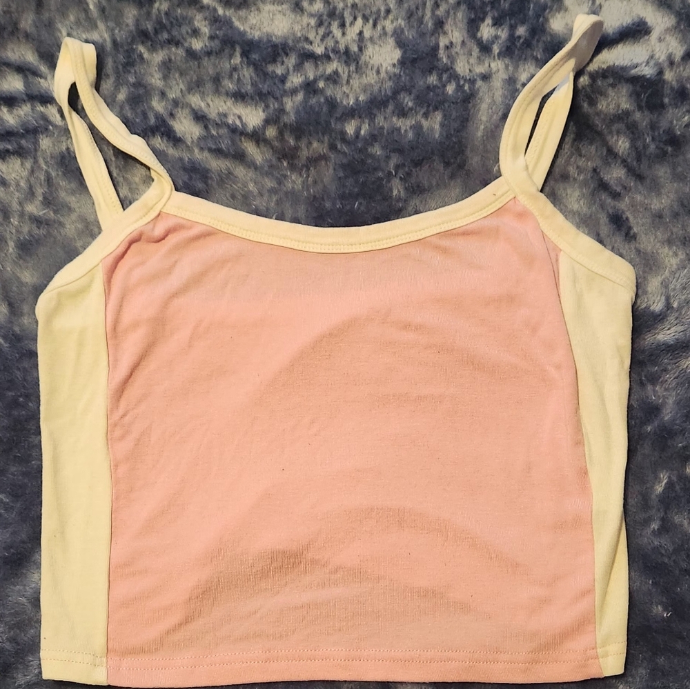 Pink and white crop top!